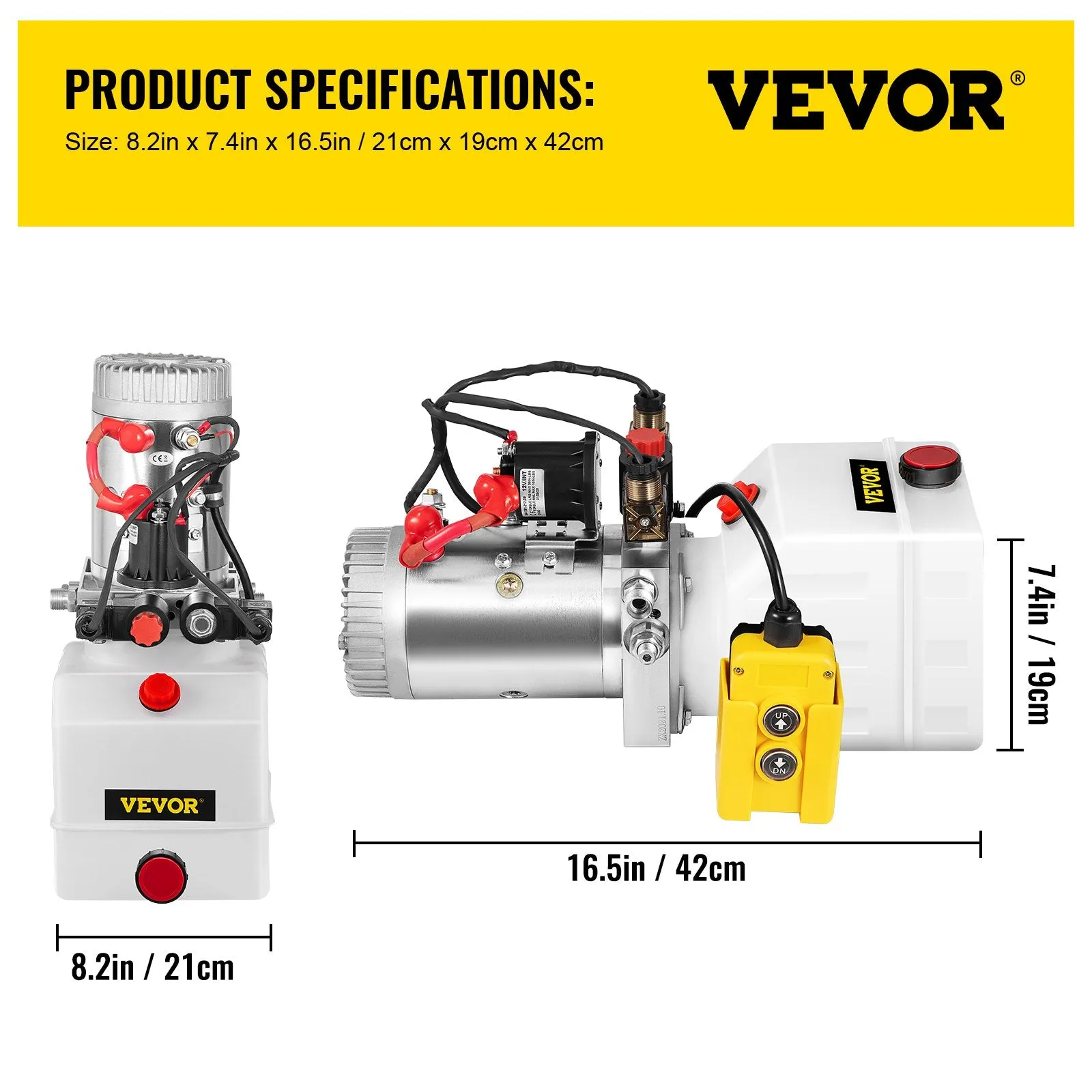 Vevor Hydraulic Pump 3 Quart Double Acting Power Unit 12V New