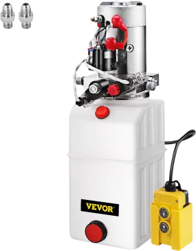 Vevor Hydraulic Pump 8 Quart Double Acting Power Unit with Plastic Reservoir New