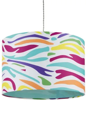 Village At Home Bright Zebra Print Pendant Shade