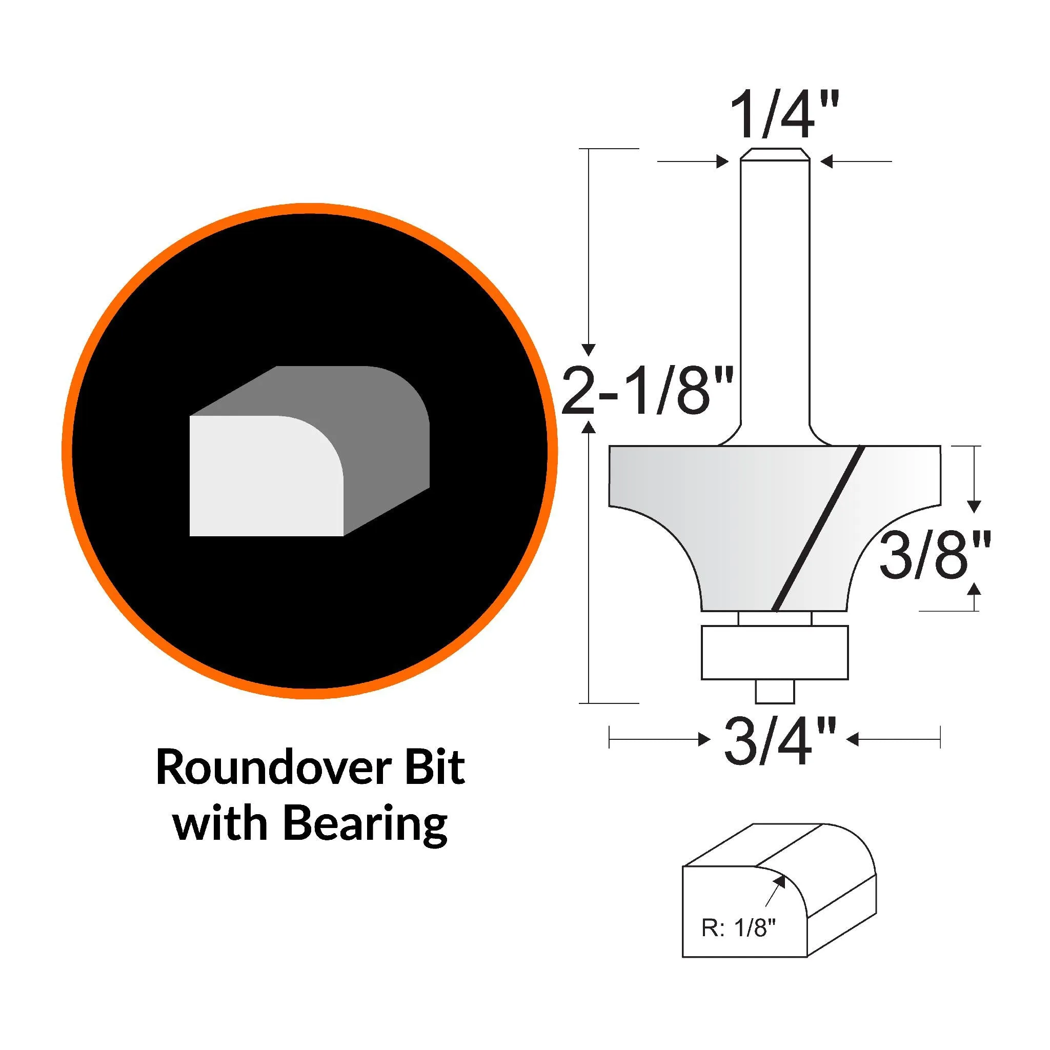 WEN RB500-3 Heat-Treated Multi-Profile Carbide-Tipped Router Bit Set (3-Piece)