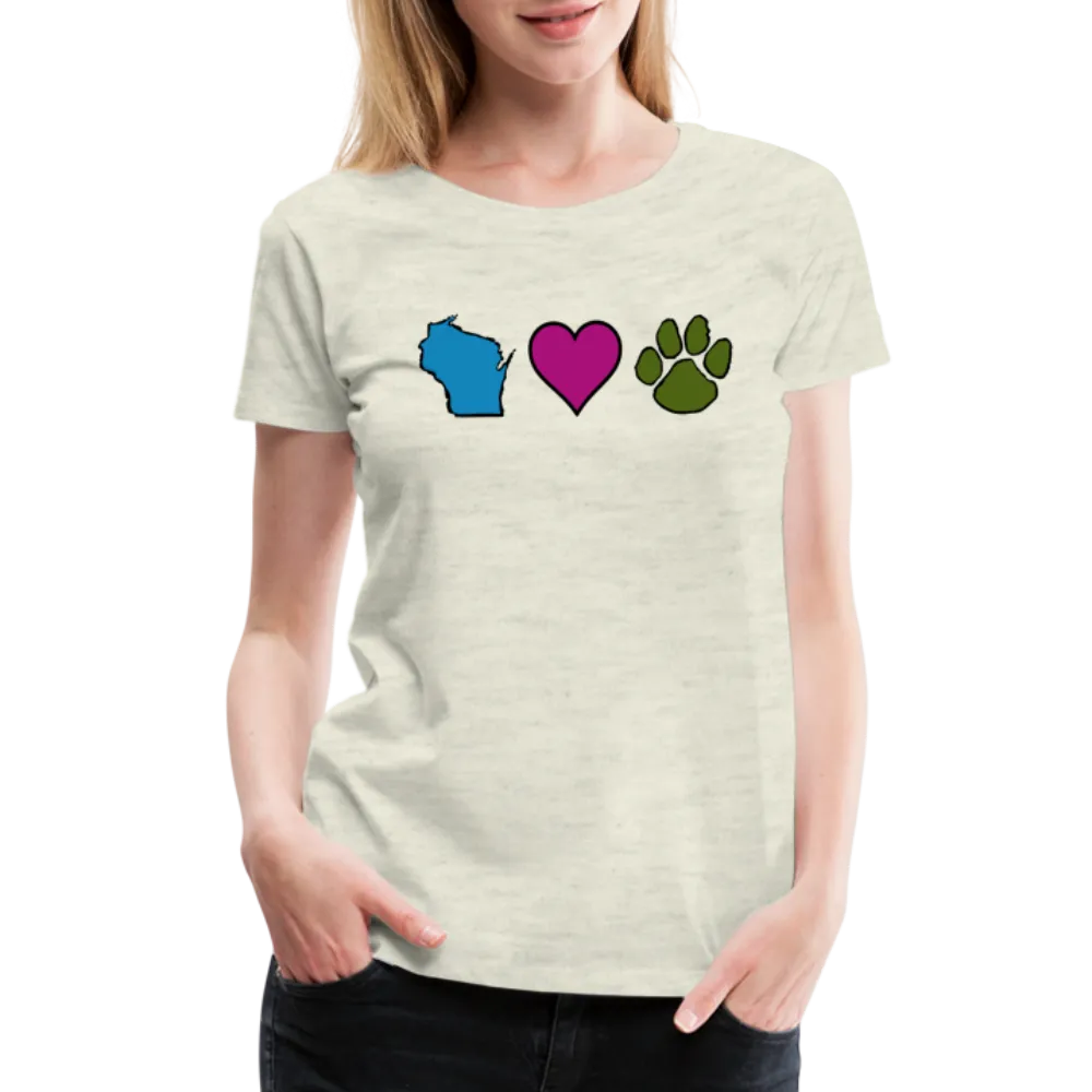 WI Loves Pets Contoured Premium T-Shirt