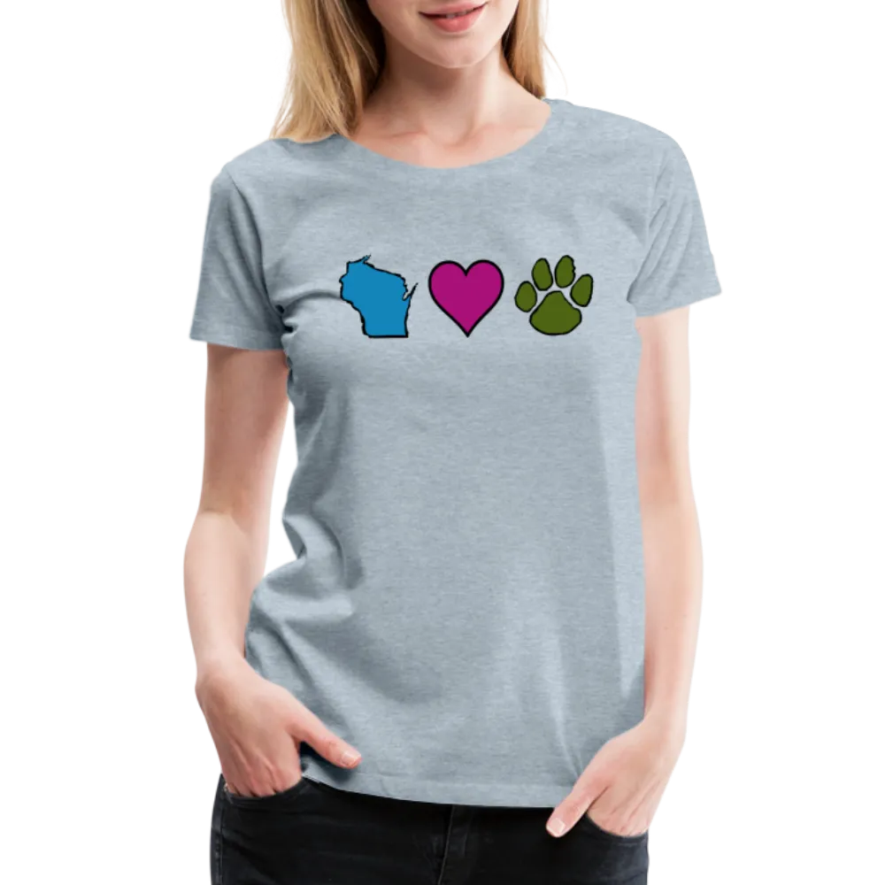 WI Loves Pets Contoured Premium T-Shirt