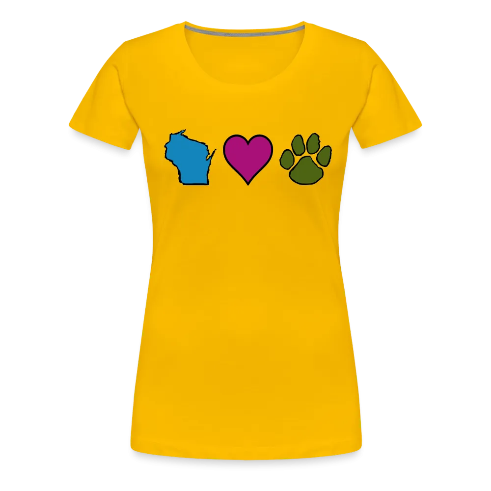 WI Loves Pets Contoured Premium T-Shirt