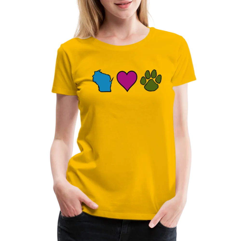 WI Loves Pets Contoured Premium T-Shirt