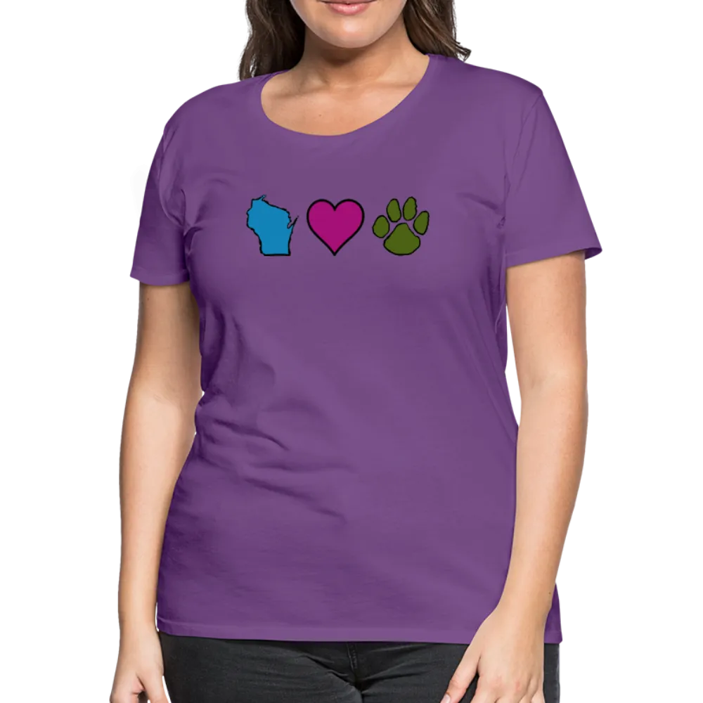 WI Loves Pets Contoured Premium T-Shirt