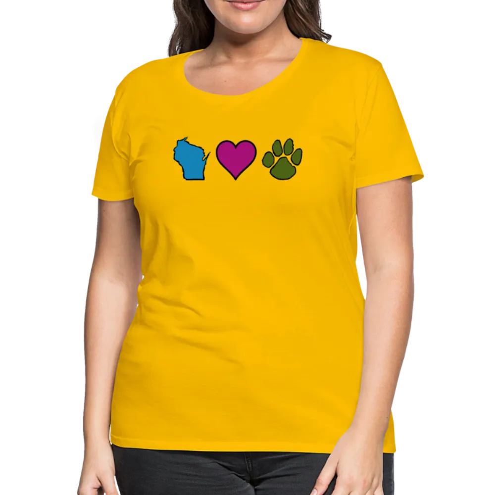 WI Loves Pets Contoured Premium T-Shirt