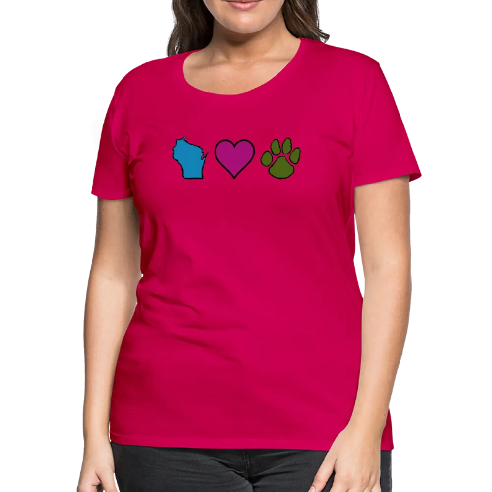 WI Loves Pets Contoured Premium T-Shirt