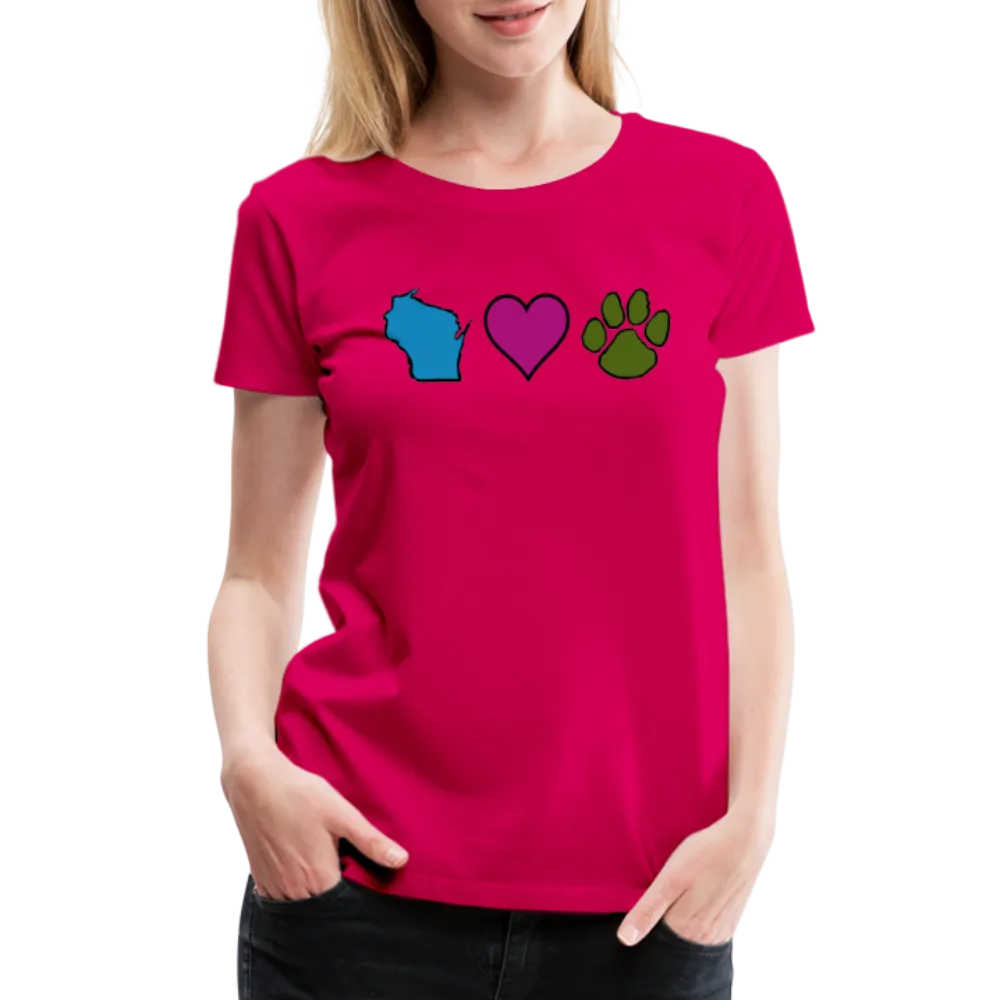 WI Loves Pets Contoured Premium T-Shirt