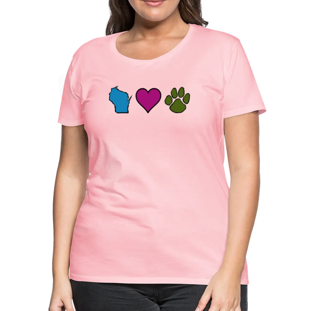 WI Loves Pets Contoured Premium T-Shirt