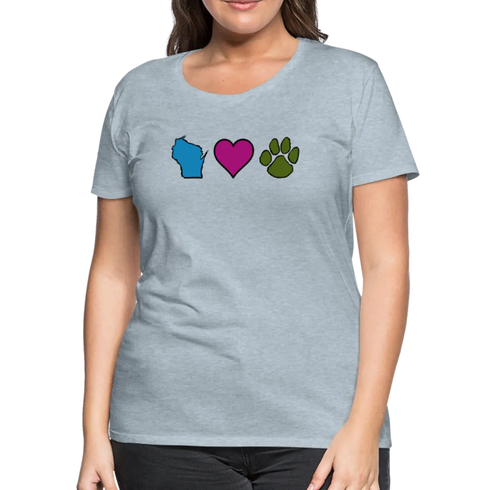 WI Loves Pets Contoured Premium T-Shirt