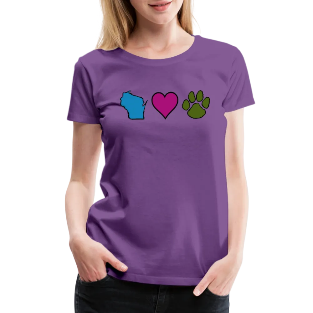 WI Loves Pets Contoured Premium T-Shirt