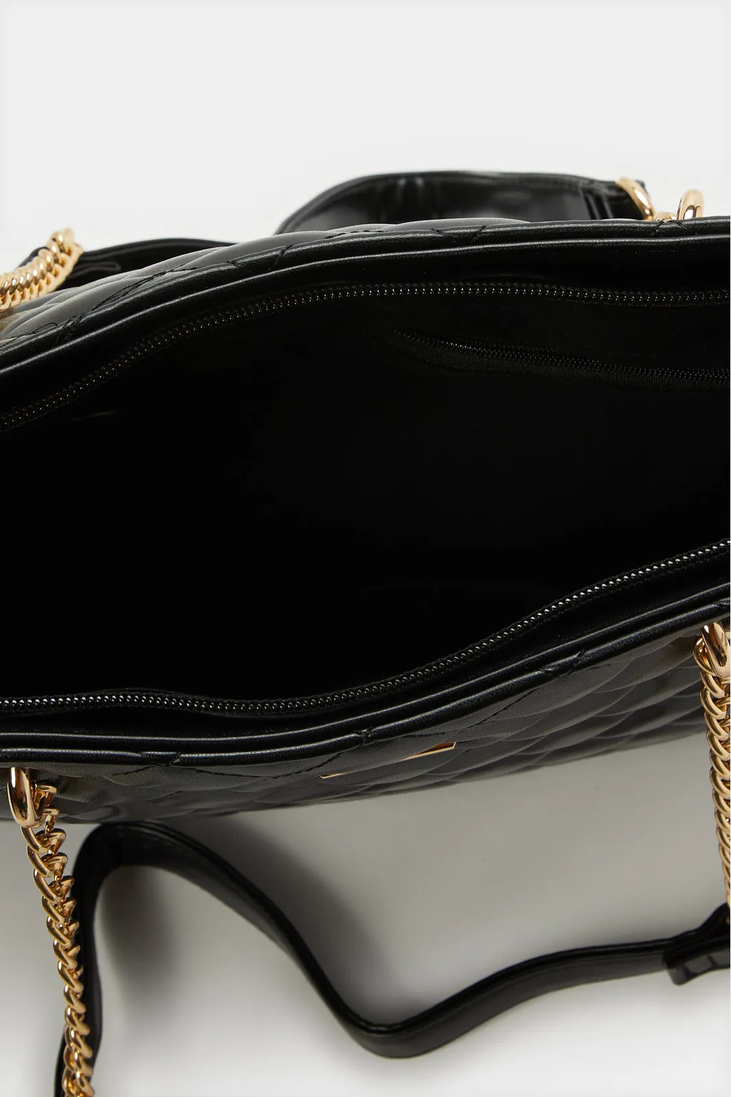 Women Black Quilted Handbag