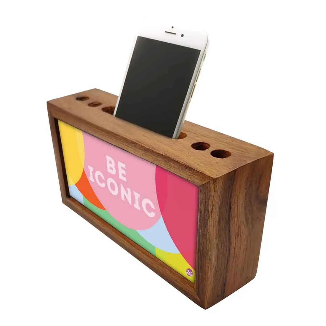 Wood office organizer Pen Mobile Stand - Be Iconic