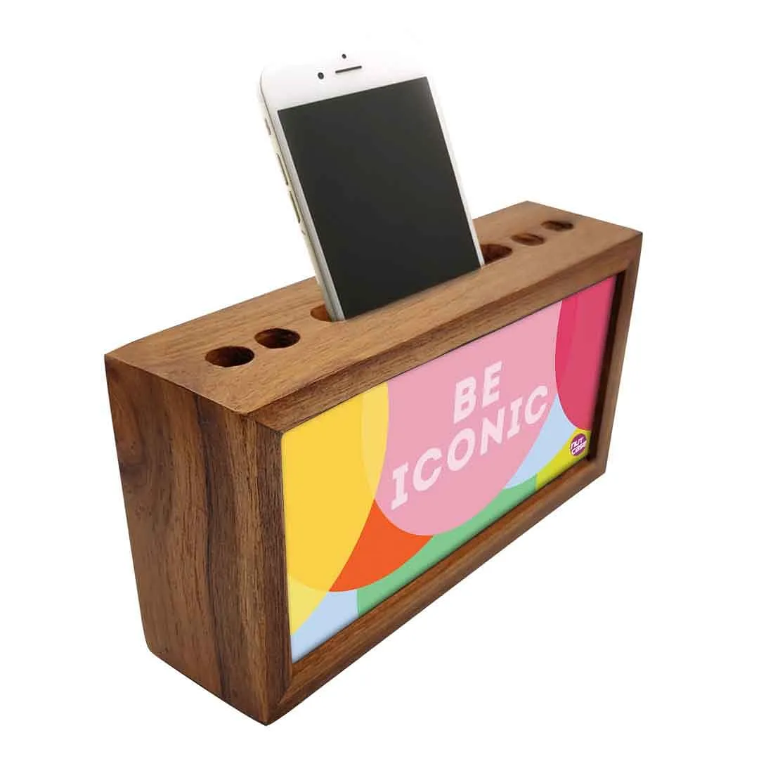 Wood office organizer Pen Mobile Stand - Be Iconic