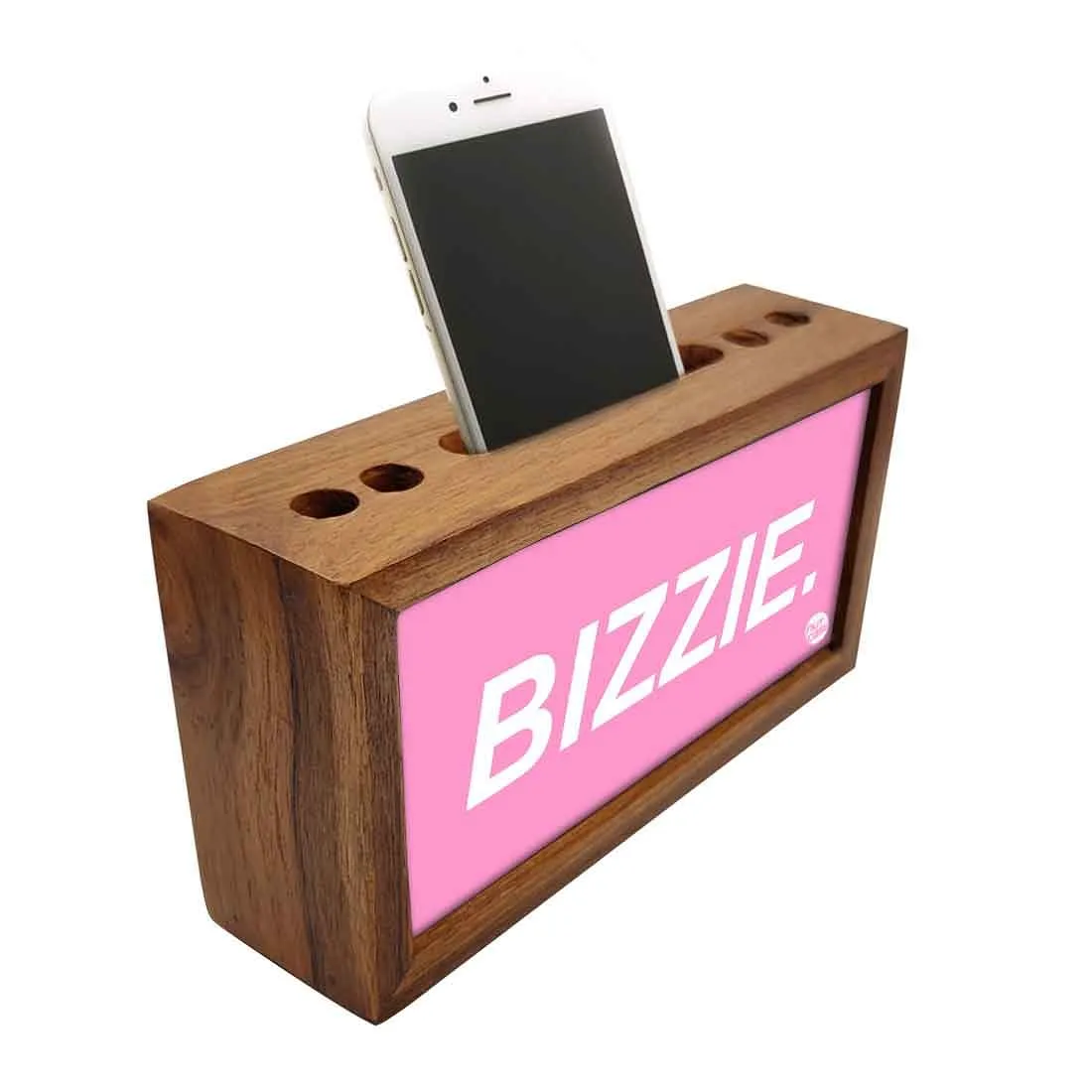 Wooden Phone Stand Pen Holder Desk Organizer for Office - Bizzie