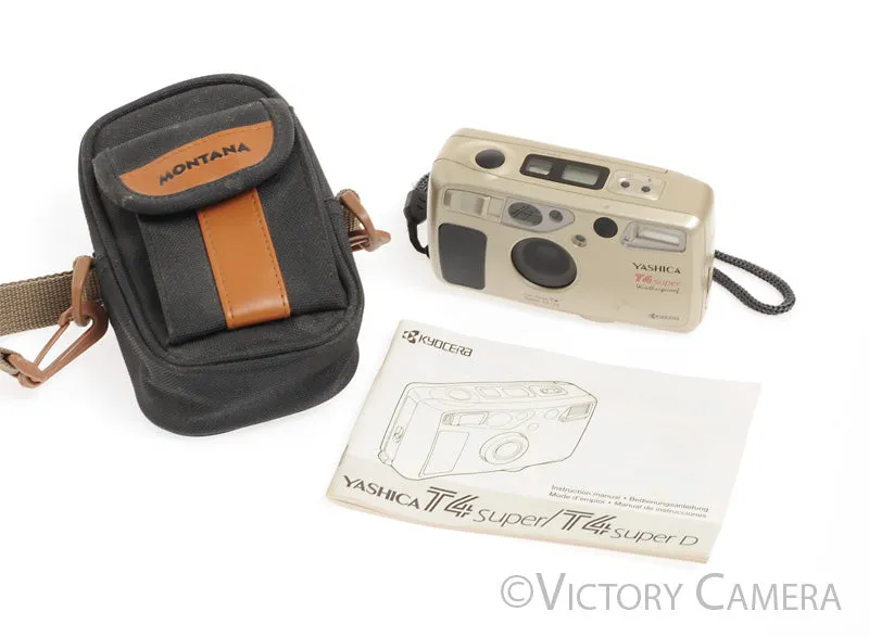 Yashica T4 Super Weatherproof 35mm Film Point & Shoot w/ WLF -Cool-