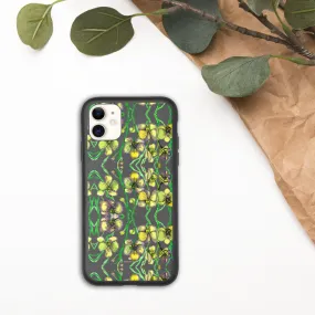 Yellow Orchids Biodegradable Phone Case, Floral Print Eco-Friendly Phone Cases-Printed in EU