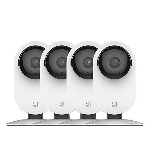 YI 4pc Security Home Camera Baby Monitor, 1080p WiFi Smart Indoor Nanny IP Cam with Night Vision, 2-Way Audio, Motion Detection, Phone App, Pet Cat Dog Cam - Works with Alexa and Google